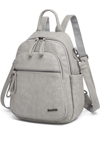 Yıkama Deri Sırt Askılı Kadın Çantası 21K Barcelona 1914