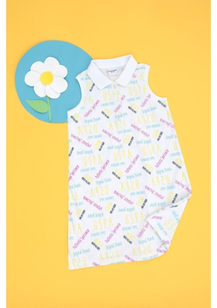 U.s. Polo. Assn. Kız Çocuk Beyaz Örme Elbise