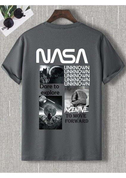 Nasa Baskılı Oversize Erkek T-Shirt Salaş Boyfirend fiyatları