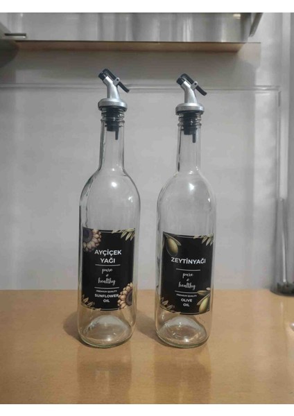 Șeffaf 750 ml Siyah Etiketli Akıtıcılı Yağlık, Yağdanlık fiyatları