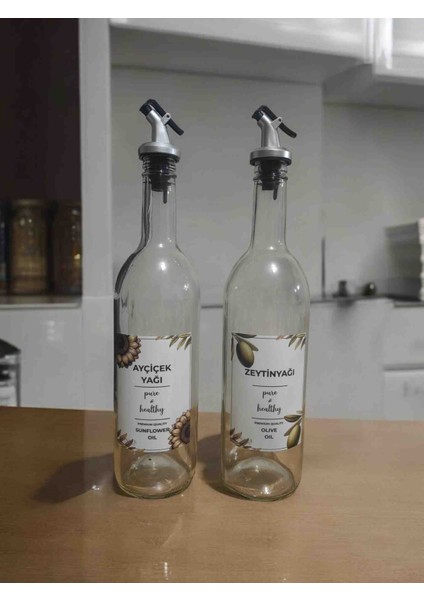 Șeffaf 750 ml Beyaz Etiketli Akıtıcılı Yağlık, Yağdanlik fiyatları