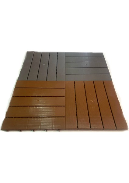 Ahşap Görünümlü Plastik Karo Deck 30X30 Bahçe Havuz Kenarı Teras Cafe Restoran Zemin Kaplama 11 Adet modelleri