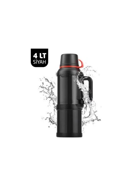 Travel Pot Çelik Termos 4 Litre - Siyah