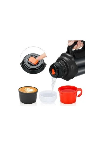 Travel Pot Çelik Termos 4 Litre - Siyah