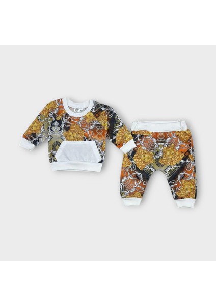 Baby Marka Baskılı Versay Desen Ikili Takım Unisex 6-24 Ay