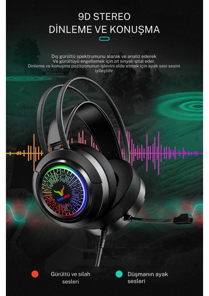 Oyuncu Kulaklık Vk-1 Gaming Headset 7.1 USB Rgb 50MM Surround Ses Profesyonel Kulaklık fırsatları
