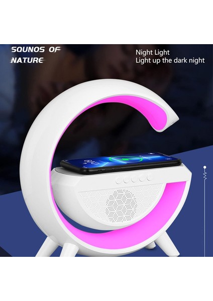 Kablosuz Şarj Standlı Rgb Hoparlör