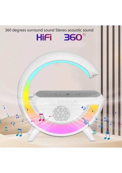Kablosuz Şarj Standlı Rgb Hoparlör