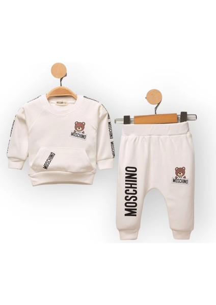 Baby Marka Baskılı Moşino Desen Ikili Takım Unisex 6-24 Ay