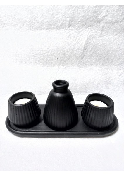 Pampas Vazolu Tabaklı Ikili Tealight Mumluk Set fiyatları
