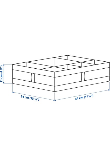 7 Bölmeli Dolap Içi Düzenleme Kutusu 44 x 34 x 11 cm Ikea Bölmeli Kutu Düzenleyici Beyaz Renk Dolap Içi Organizer