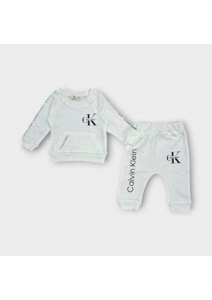 Baby Marka Baskılı Kelvin Desen Ikili Takım Unisex 6-24 Ay