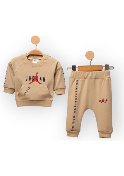 Baby Marka Baskılı Jrdon Desen Ikili Takım Unisex 6-24 Ay