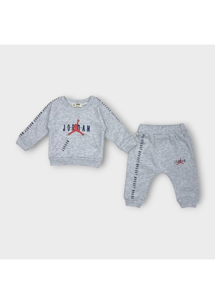 Baby Marka Baskılı Jrdon Desen Ikili Takım Unisex 6-24 Ay