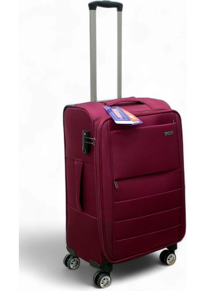 Bordo Kabin (Küçük) Orta ve Büyük Boy 3'lü Carry-On Lüks Kumaş Valiz Seti ES0015 fiyatları