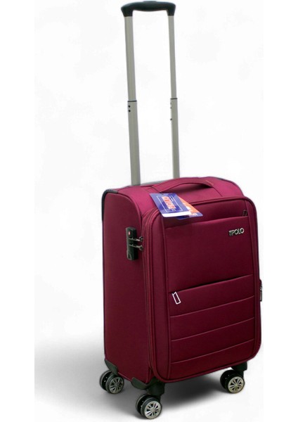 Bordo Kabin (Küçük) Orta ve Büyük Boy 3'lü Carry-On Lüks Kumaş Valiz Seti ES0015 modelleri