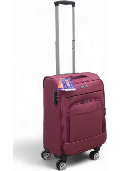 Bordo Kabin (Küçük) Orta ve Büyük Boy 3'lü Carry-On Lüks Kumaş Valiz Seti ES0043 modelleri