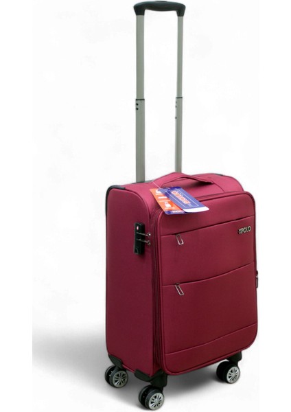 Bordo Kabin (Küçük) Orta ve Büyük Boy 3'lü Carry-On Lüks Kumaş Valiz Seti ES0052 modelleri