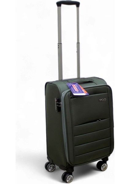 Haki Kabin (Küçük) Orta ve Büyük Boy 3'lü Carry-On Lüks Kumaş Valiz Seti ES0015