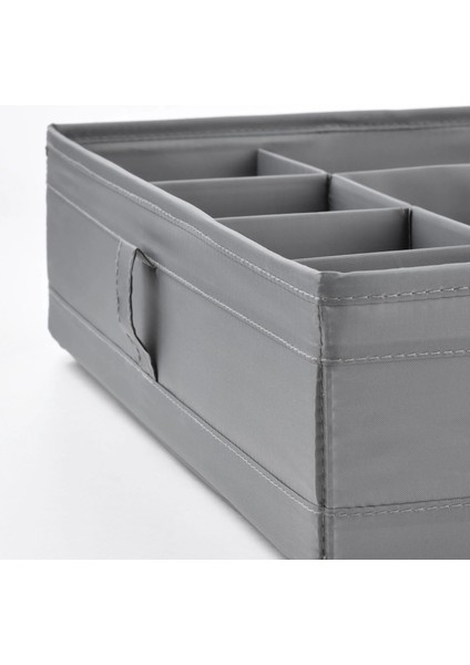 7 Bölmeli Dolap Içi Düzenleme Kutusu 44 x 34 x 11 cm Ikea Bölmeli Kutu Düzenleyici Koyu Gri Renk Dolap Içi Organizer