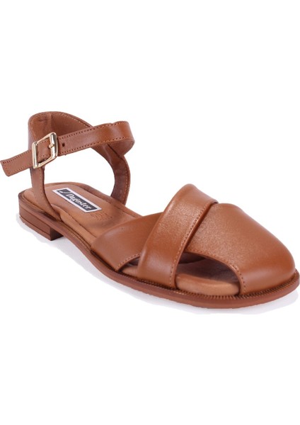 DZA07-60216243 Taba Günlük Ortopedik Deri Spor Kadın Sandalet