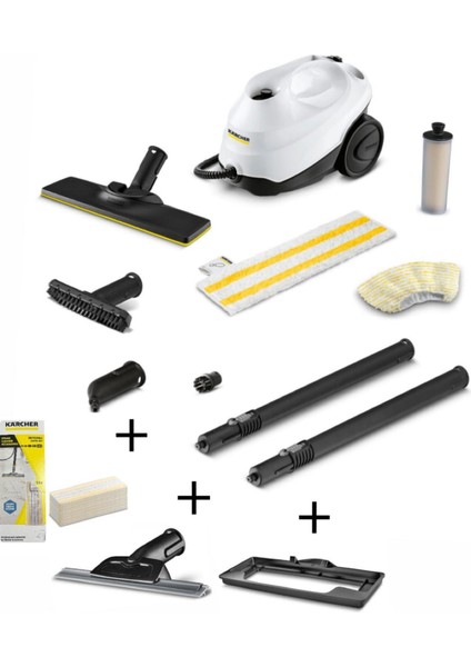 Sc 3 Easyfix Buharlı Temizlik Makinesi Cam Temizlik Aparatı Halı Başlığı 15 Mikrofiber Bez