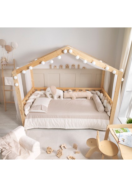 Stella Krem Örgü Montessori Uyku Seti