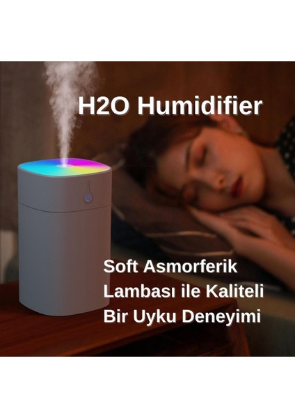 Humidifier 400 ml Ulrasonik Hava Nemlendirici Buhar Makinesi ve Aroma Difüzörük - Oda Kokusu Hediyeli fırsatları
