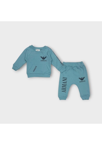 Baby Marka Baskılı Armay Desen Ikili Takım Unisex 6-24 Ay