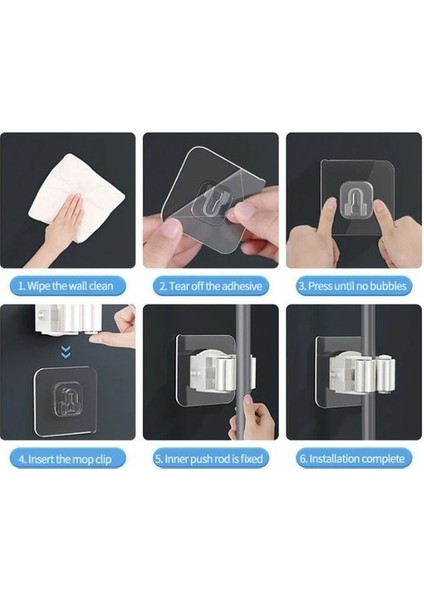 Pratik Yapışkanlı Pratik Mop Tutucu 4 Adet Beyaz fiyatları
