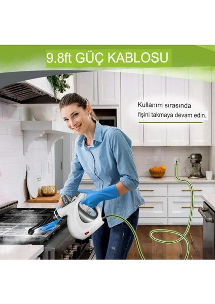 Doğal Basınçlı Buharlı Temizleyici 12 Aparatlı Çok Amaçlı Ev Zemin, Döşeme Derz ve Araba Temizleme fırsatları