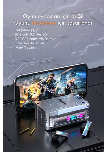 Dx-08 Bluetooth Kulaklık Kutu Ses Efektli 3D Sound Ios & Android Tüm Telefonlara Uyumlu
