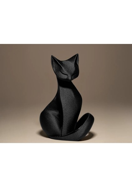 Siyah Kedi Heykel - Minimalist ve Şık Dekorasyon Objesi