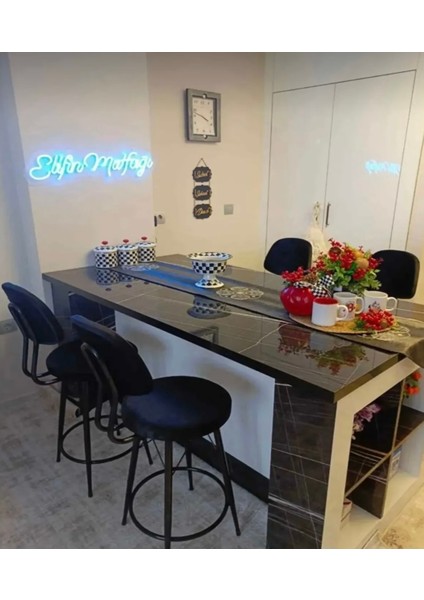 Sandalyeshop Yeni,dolce Tasarım Bar Sandalyesi 65 cm Siyah Babyface Kumaş,.90 ile 99 cm Arası Ada&masalara Uyumlu