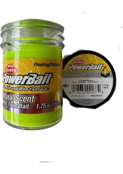 Power Bait Natural Scent Glitter – Chartreuse Garlic