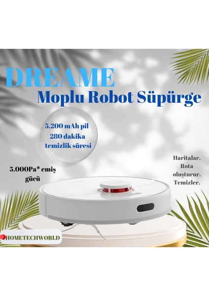 Moplu Robot Süpürge Beyaz