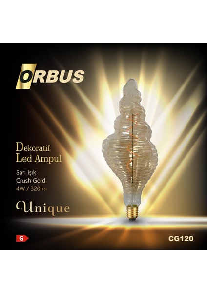 Rustik LED Ampul Crush Gold E27 4W 2200K