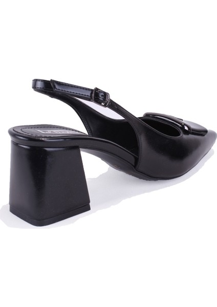 DZA07-11363017 Siyah Rugan Klasik Topuklu Kadın Ayakkabı fırsatları