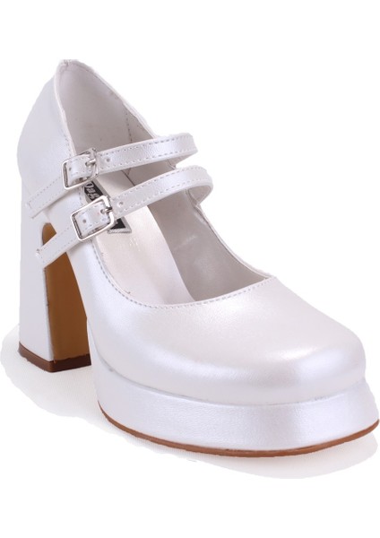 DZA07-337566 Sedef Platform Topuklu Kadın Ayakkabı