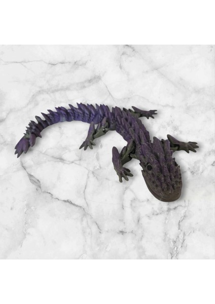 3D Dragon Yeşil Mor Figür