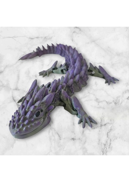 3D Dragon Yeşil Mor Figür