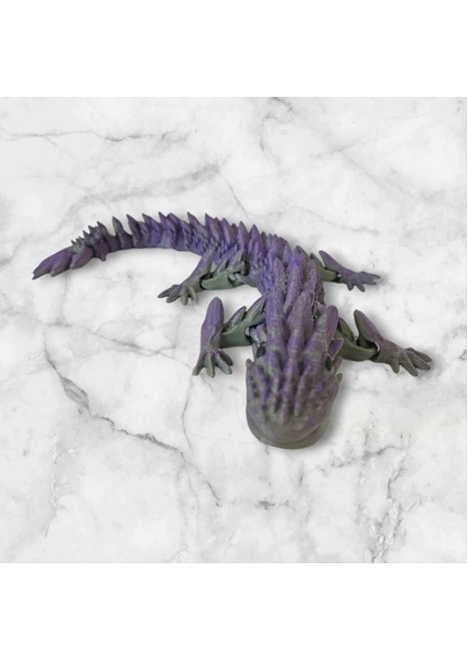 3D Dragon Yeşil Mor Figür