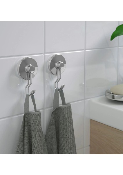 2 Adet Vantuzlu Duvar Askısı Banyo Askısı Ikea 2'li Set Havlu Askısı Çelik Askı Kanca