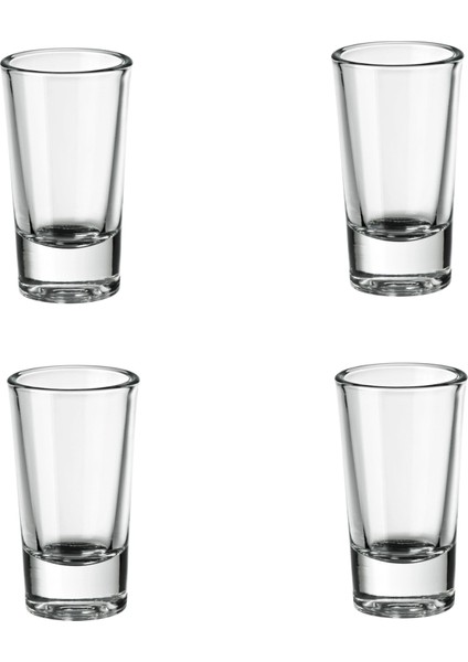4'lü Set Mini Shot Bardağı Hacim 25 ml Ikea 4 Adet Likör Şat Bardağı Cam Bardak Yükseklik 7 cm