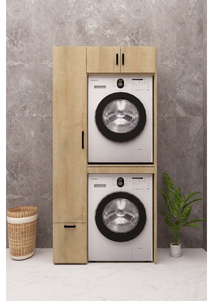Mdf Çamaşır Makinesi Dolabı Kurutma Makinesi Dolabı Çekmeceli