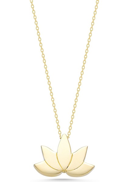 14 Ayar Altın Lotus Çiçeği Kolye modelleri