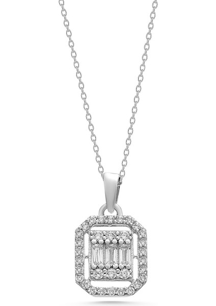 14 Ayar Beyaz Altın Baget Kolye fırsatları