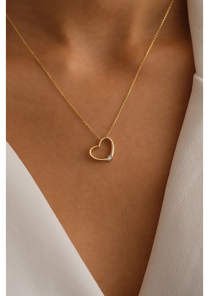 14 Ayar Altın Kalp Kolye