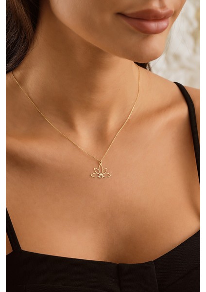 14 Ayar Altın Lotus Çiçeği Kolye fiyatları