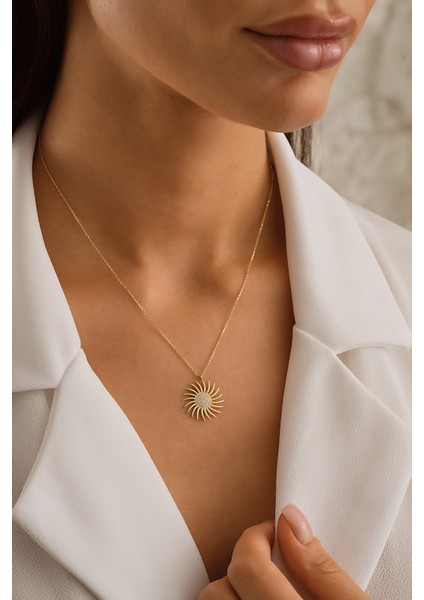 14 Ayar Altın Güneş Kolye fiyatları